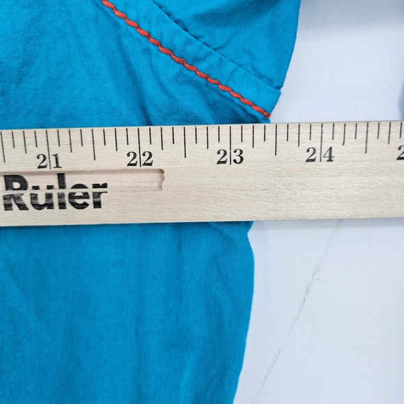 Ariat Snap Shirt Womens XXL Long Sleeve Western Teal Embroidered Rodeo - Picture 6 of 10